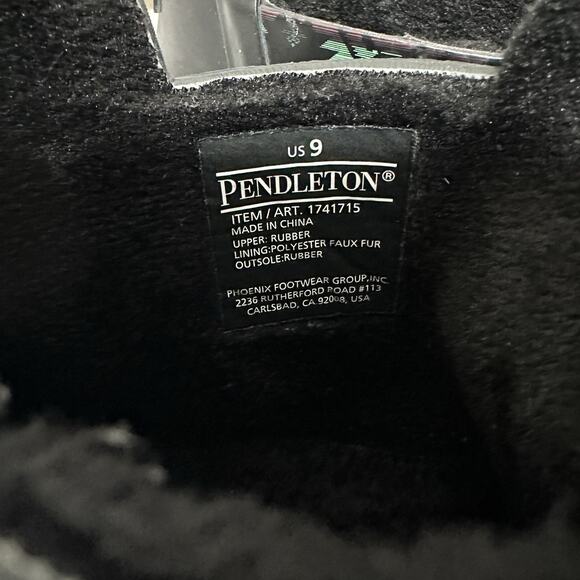 Pendleton Chelsea Sherpa Lined Ankle Rain Boot Black Women Size 9 Tribal Boho - Picture 11 of 12